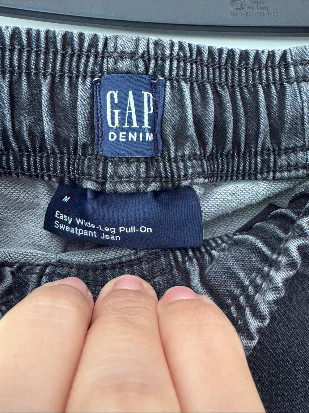 GAP Girls Relaxed Wide-Leg Drawstring Jeans in Charcoal